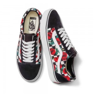 Dámské Classic Vans Customs Checkerboard Roses Old Skool | HPXRA1763