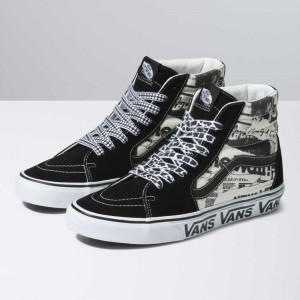 Dámské Classic Vans Sk8-Hi Černé Bílé | UNDGM0429