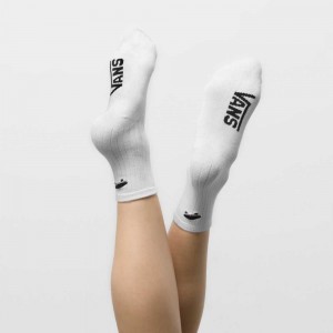 Dámské Ponožky Vans Kickin It Crew Size 6.5-10 Bílé | CDJPH3902