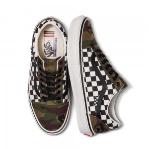 Dámské Skate Boty Vans Customs Checkerboard Camo Old Skool Maskáčové | DJQAG9271