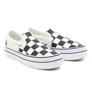 Dámské Slip On Boty Vans Big Classics Checker Super ComfyCush Černé Bílé | DFYOW0451