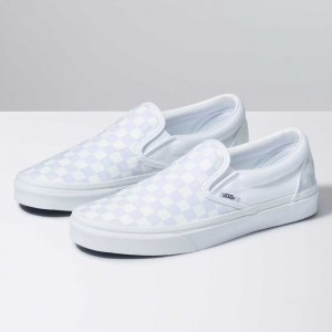 Dámské Slip On Boty Vans Checkerboard Bílé Bílé | ZSEVO3924