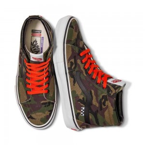 Pánské Classic Vans Customs Camo Skate Sk8-Hi Maskáčové | XYULN8250