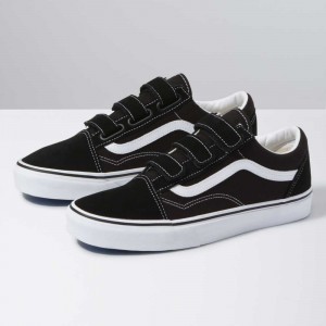 Pánské Classic Vans Semišové Platene Old Skool V Černé Bílé | QFYTN1762