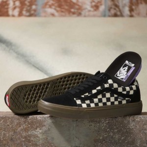 Pánské Skate Boty Vans Checkerboard BMX Old Skool Černé Tmavě | QYARV9826