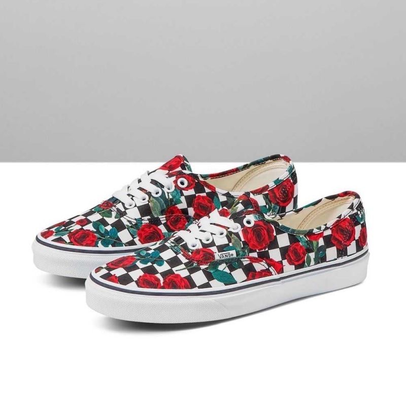 Pánské Classic Vans Customs Checkerboard Roses Authentic Široké | KJIOQ9350