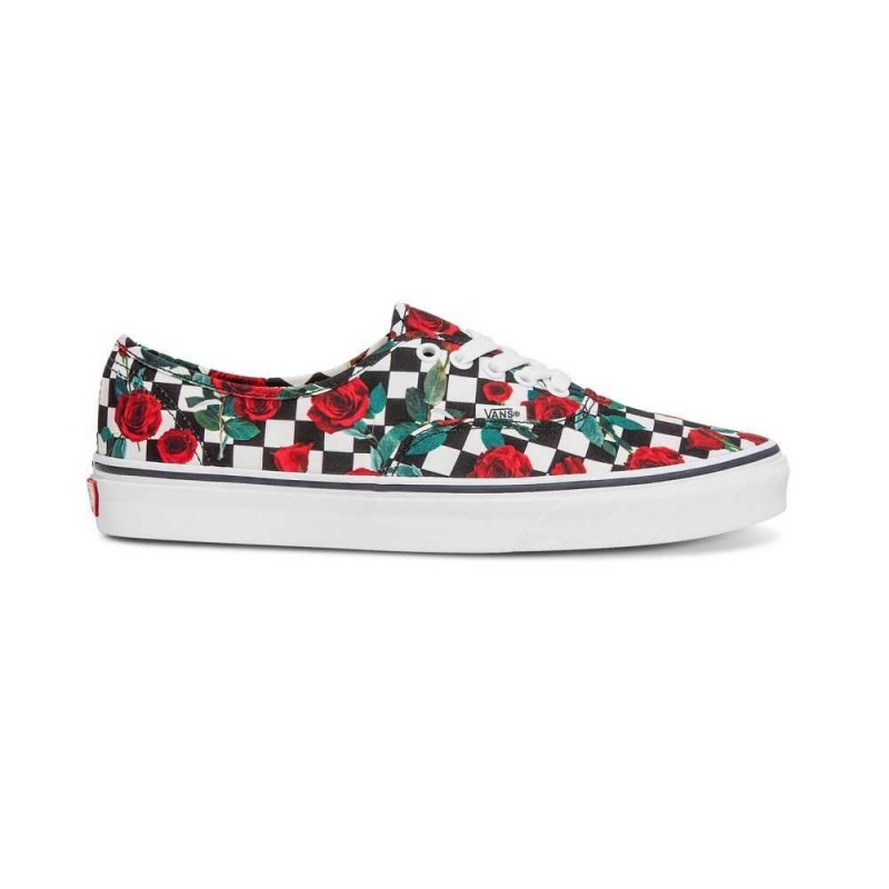 Pánské Classic Vans Customs Checkerboard Roses Authentic Široké | KJIOQ9350