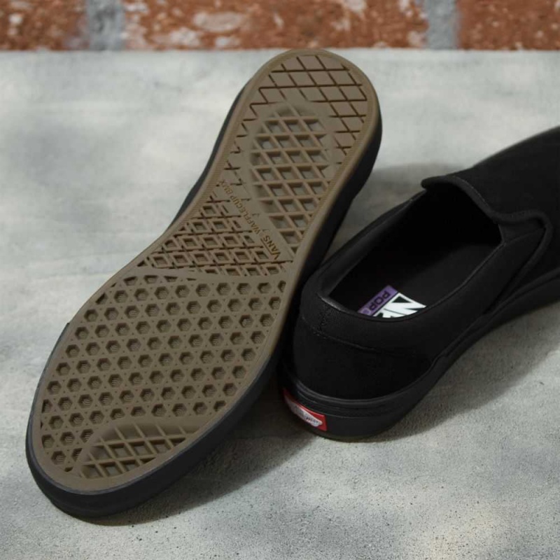 Pánské Skate Boty Vans BMX Slip-On Černé Černé | LMJHS9506