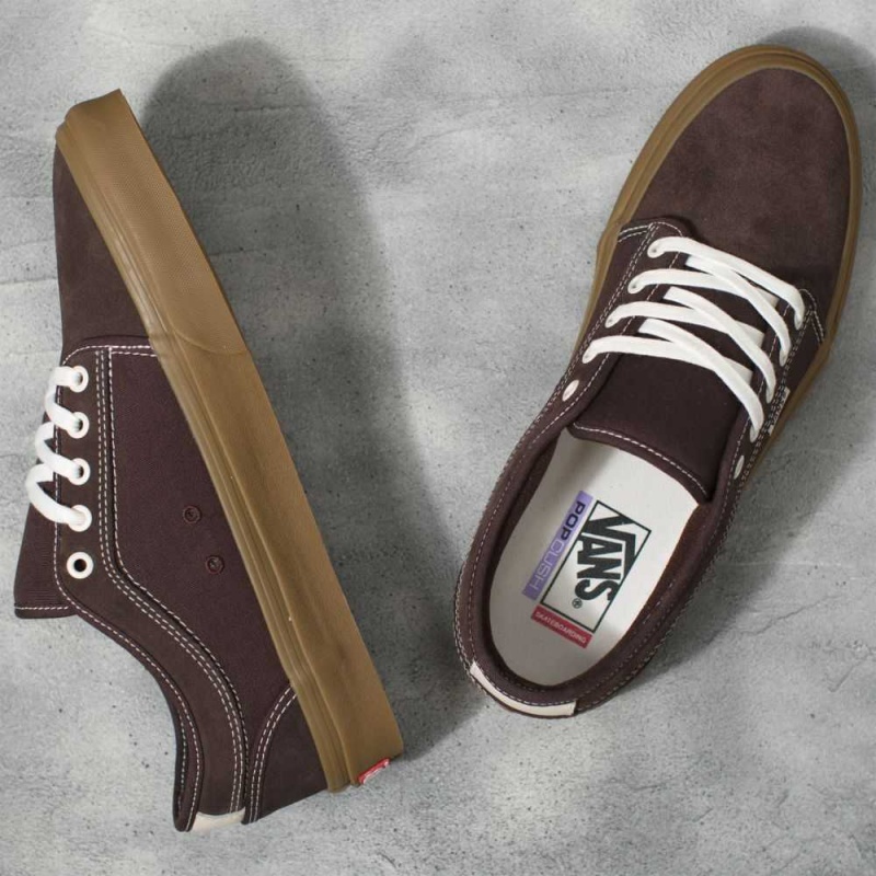 Pánské Skate Boty Vans Semišové Gum Chukka Low Čokolády | CEOFM3529