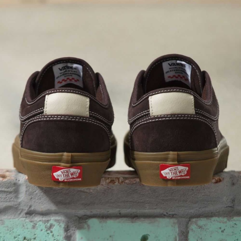 Pánské Skate Boty Vans Semišové Gum Chukka Low Čokolády | CEOFM3529