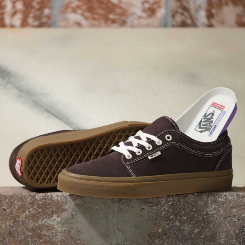 Pánské Skate Boty Vans Semišové Gum Chukka Low Čokolády | CEOFM3529